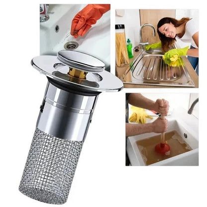 Innovative Pop-Up Sink Plug with Built-in Sieve & Odor Control for Freshness