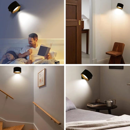 Magnetic LED Wall Lamp | Rechargeable Wall Lights with 360° Rotation | Dimmable Design for Flexible Home Lighting