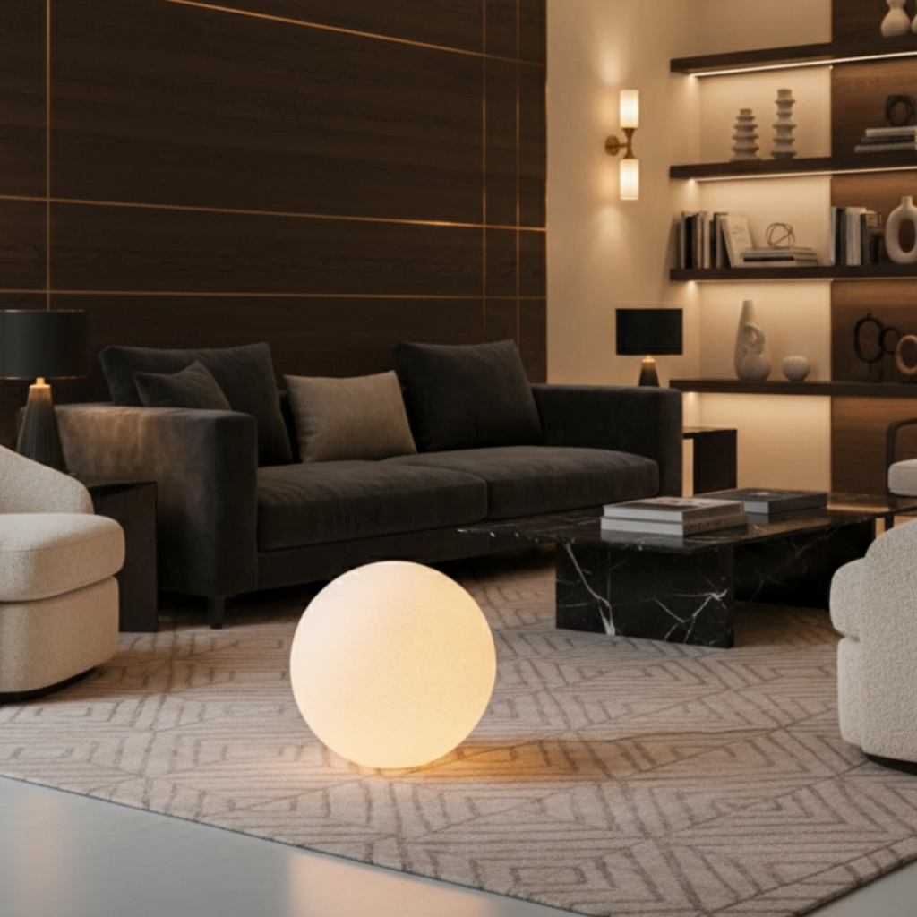Modern Floor Lamp with Dimmable Lighting & Unique Design | Elegant Resin Standing Lamp for Cozy Living Room Ambiance