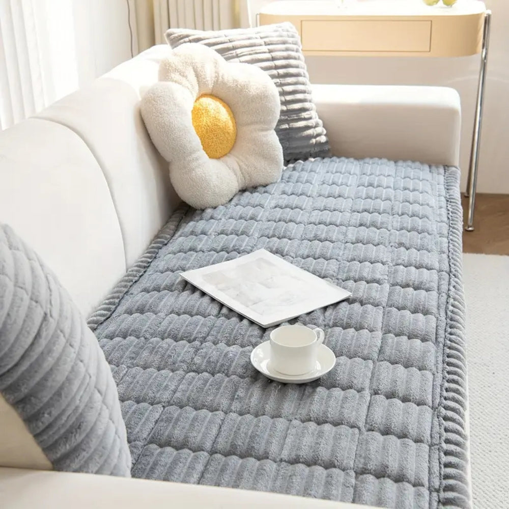 Plush Channel | Sofa Cover with Anti-Slip Backing for Cozy Pet Protection