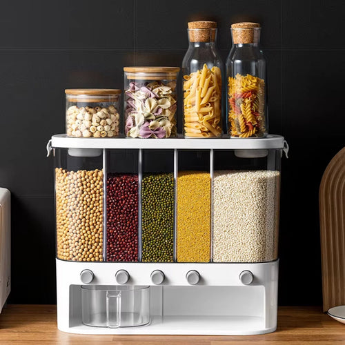 Practical Storage Solution | Food Storage Container with 5 Compartments | Airtight Design for Freshness and Organization