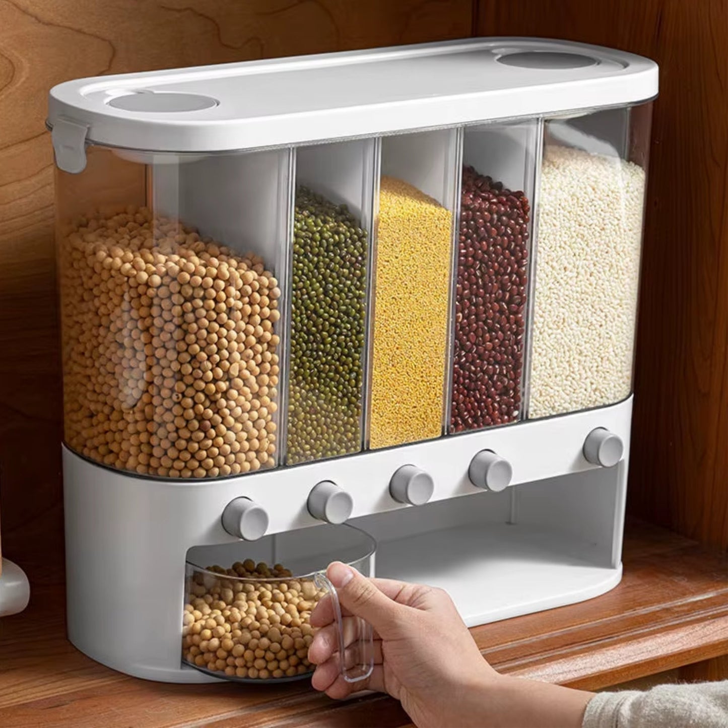 Practical Storage Solution | Food Storage Container with 5 Compartments | Airtight Design for Freshness and Organization