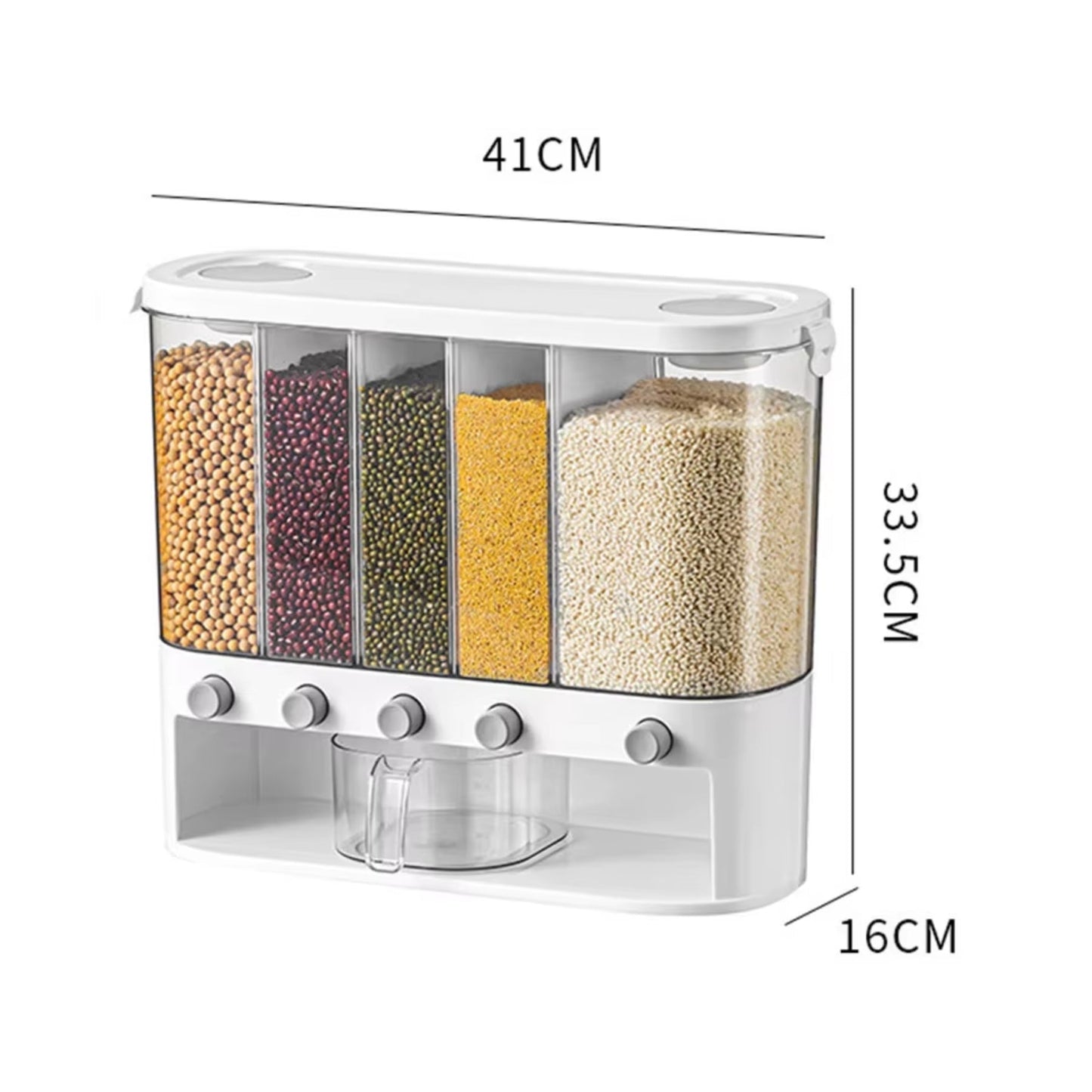 Practical Storage Solution | Food Storage Container with 5 Compartments | Airtight Design for Freshness and Organization