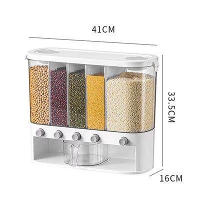 Practical Storage Solution | Food Storage Container with 5 Compartments | Airtight Design for Freshness and Organization