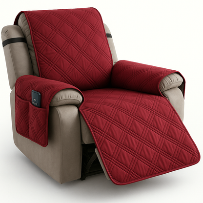Quilted Waterproof Recliner Chair Covers with Non-Slip Backing | Stylish Protection for Pets and Kids