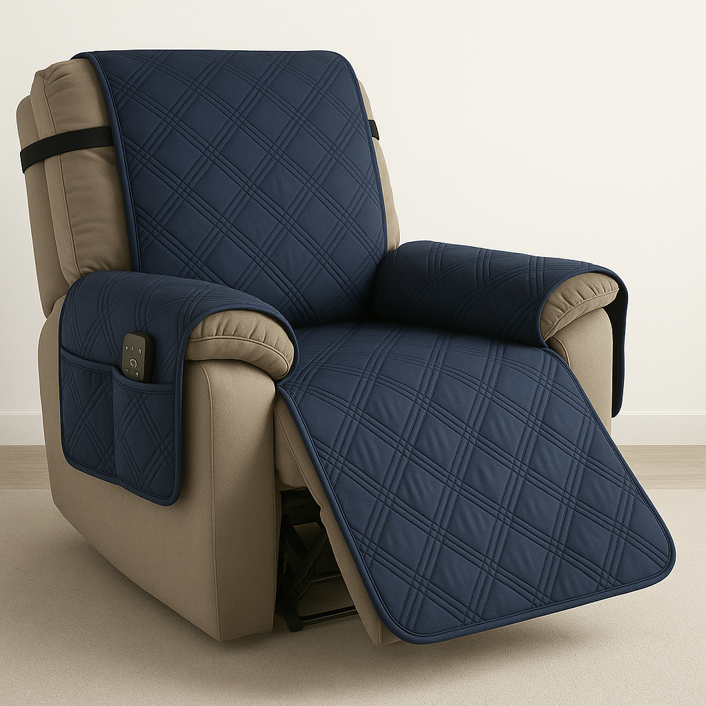 Quilted Waterproof Recliner Chair Covers with Non-Slip Backing | Stylish Protection for Pets and Kids