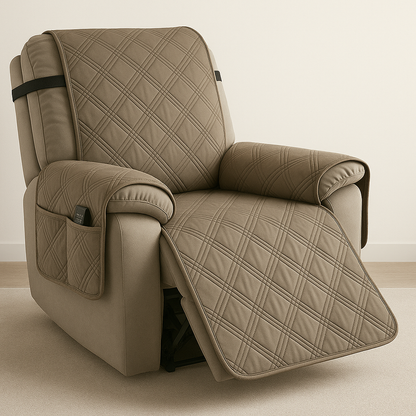 Quilted Waterproof Recliner Chair Covers with Non-Slip Backing | Stylish Protection for Pets and Kids