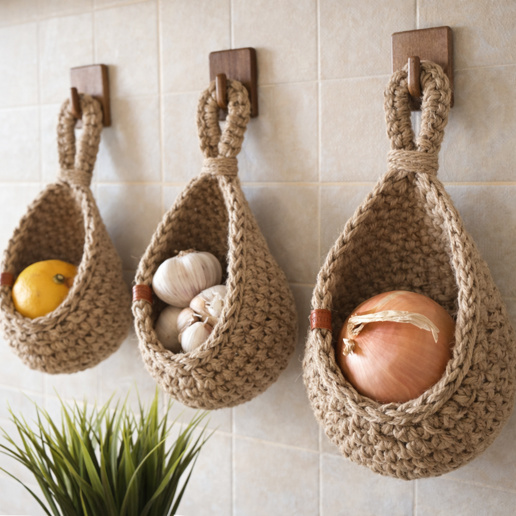 Rustic Jute | Hanging Basket with Breathable Weave | Versatile Wall Baskets for Fruits and Plants