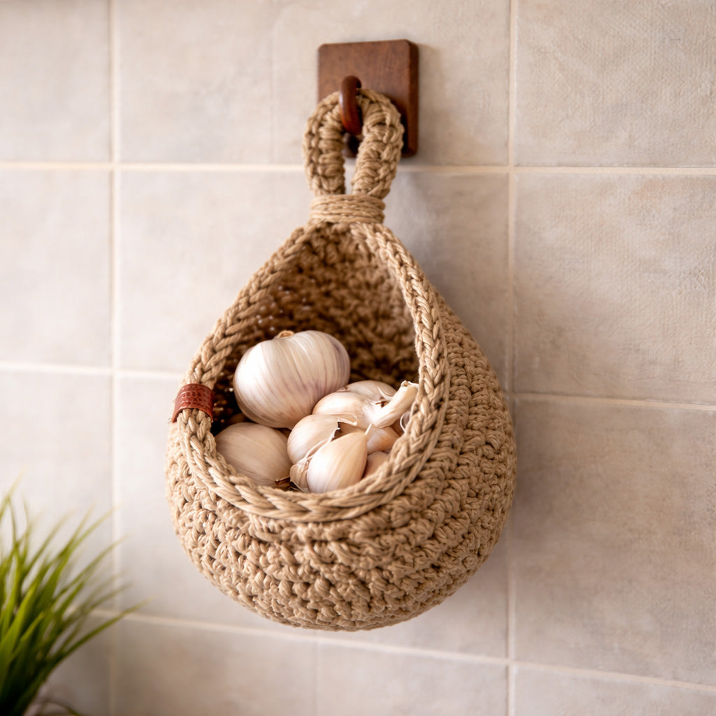 Rustic Jute | Hanging Basket with Breathable Weave | Versatile Wall Baskets for Fruits and Plants