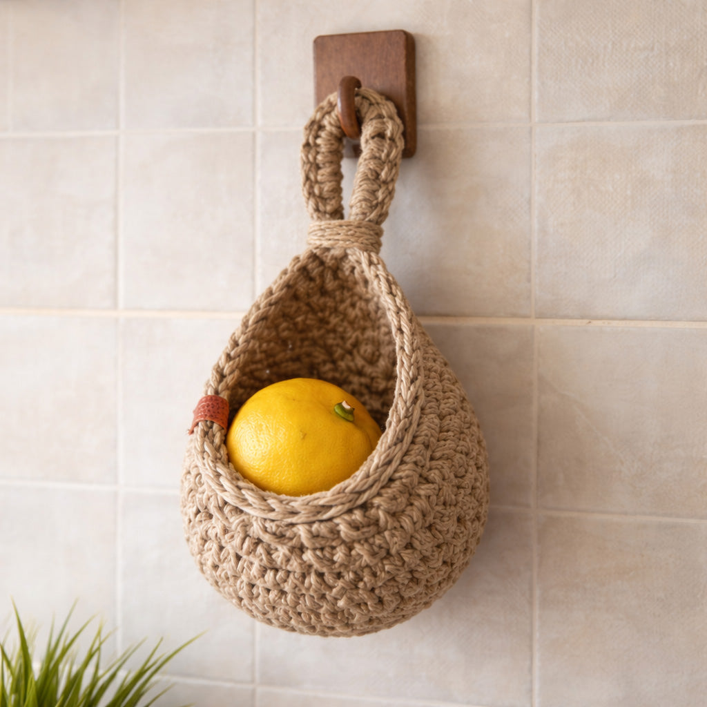 Rustic Jute | Hanging Basket with Breathable Weave | Versatile Wall Baskets for Fruits and Plants