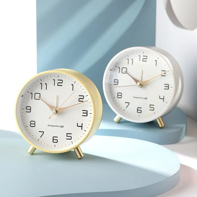 Scandinavian Table Clock | Silent Movement & Minimalist Design | Perfect Desk Accessory for Tranquil Spaces
