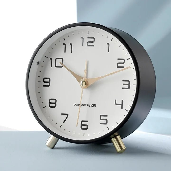 Scandinavian Table Clock | Silent Movement & Minimalist Design | Perfect Desk Accessory for Tranquil Spaces