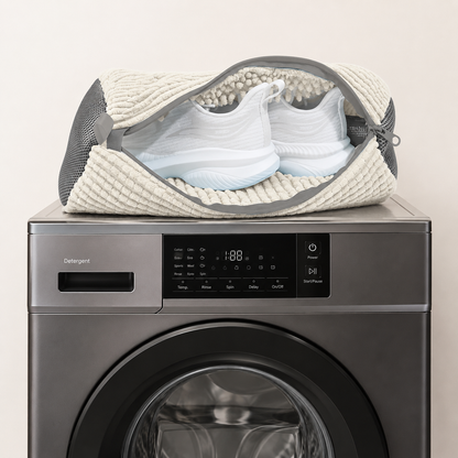 Shoe Washing Bag | 360° Surround Protection with Zipper Closure | Reusable Design for Safe Machine Washing