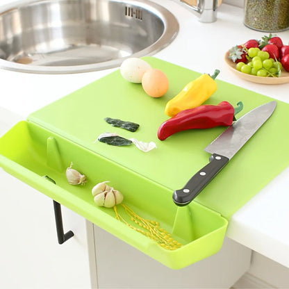 Smart Kitchen Collection | Plastic Cutting Board with Integrated Tray | Foldable Design for Easy Storage