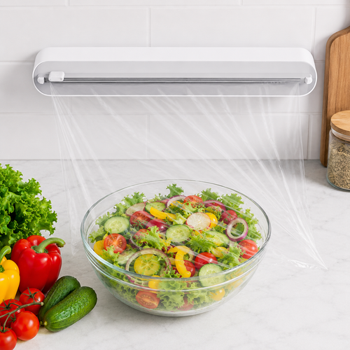 Smart Kitchen Organizer | Magnetic Foil & Film Dispenser with Built-In Cutter | Space-Saving Design for Effortless Food Preparation