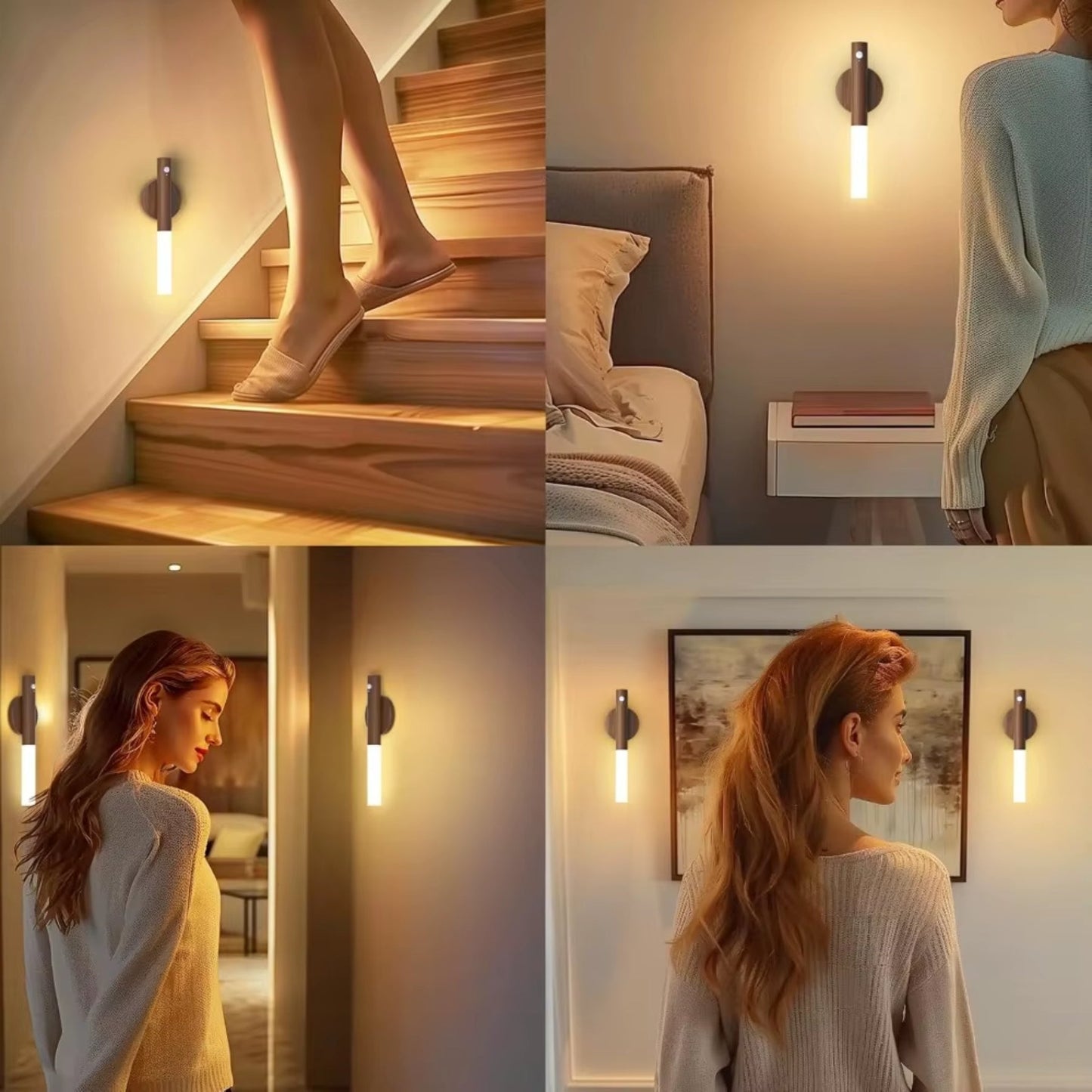 Smart LED Wall Lamp | Battery Operated Wall Sconces with Motion Sensor | Wireless Indoor Lighting for Cozy Home Atmosphere