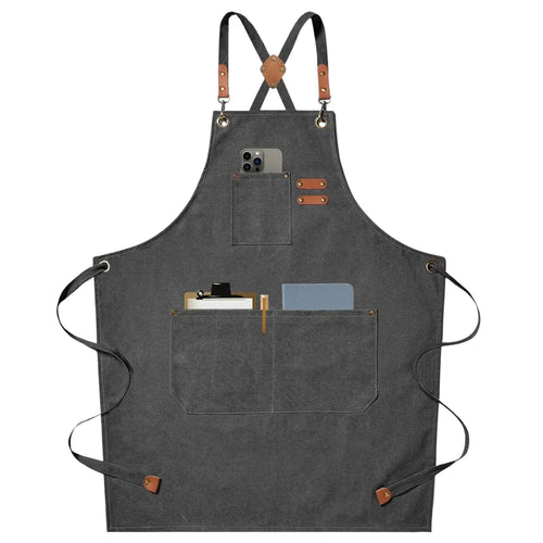 Stylish Canvas Apron | Water-Resistant Kitchen Apron with Pockets for Comfort and Functionality