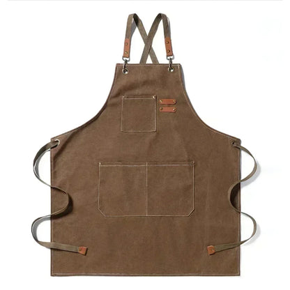Stylish Canvas Apron | Water-Resistant Kitchen Apron with Pockets for Comfort and Functionality