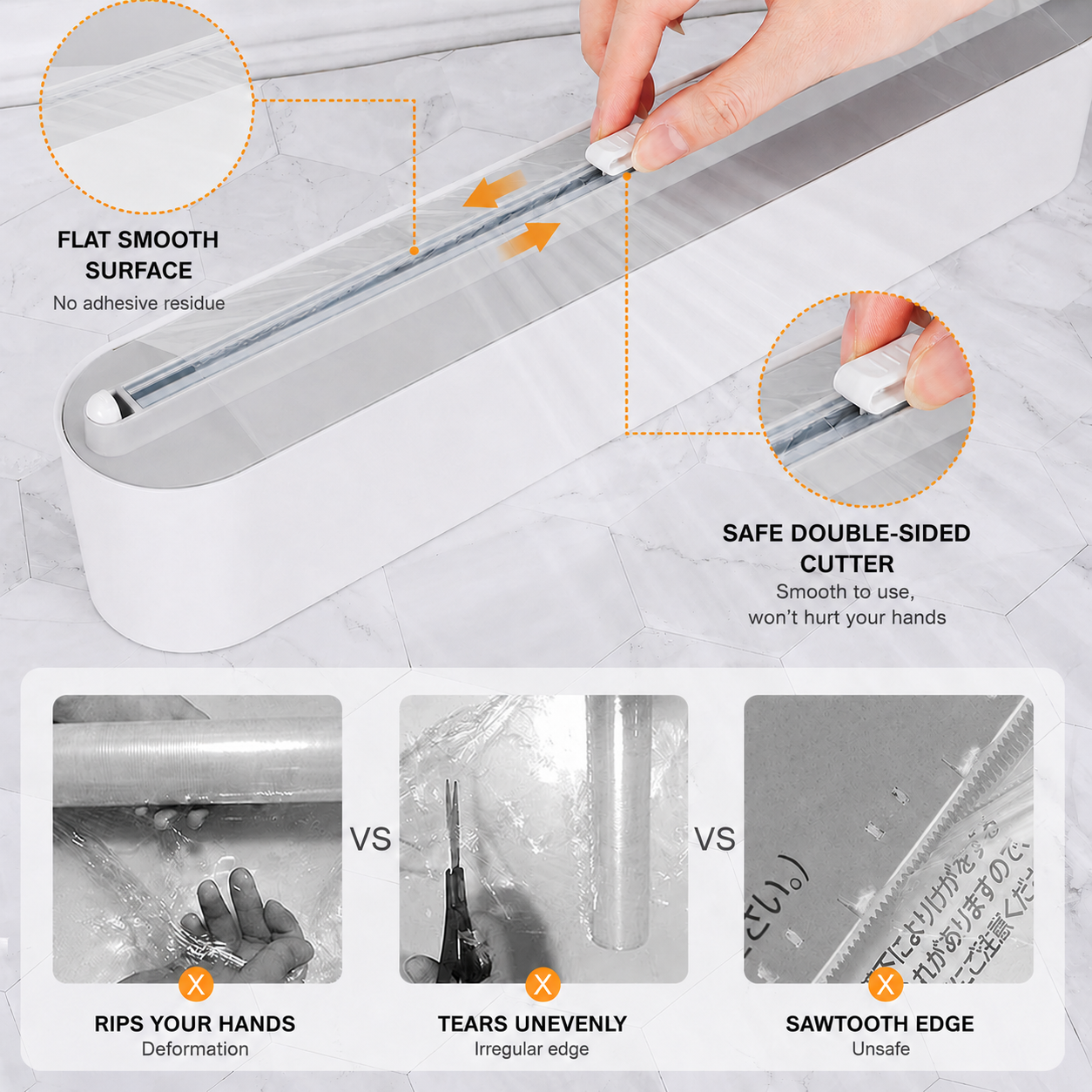 Smart Kitchen Organizer | Magnetic Foil & Film Dispenser with Built-In Cutter | Space-Saving Design for Effortless Food Preparation