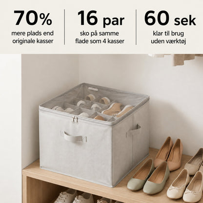 Versatile Shoe Storage Box | Clear Stackable Design for 16 Pairs with Transparent Lid