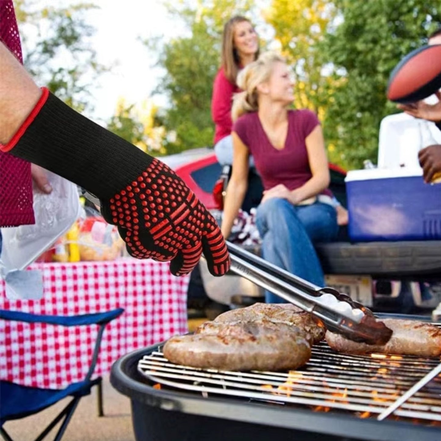 Versatile Silicone BBQ Gloves | Heat-Resistant Non-Slip Grip for Safe Cooking